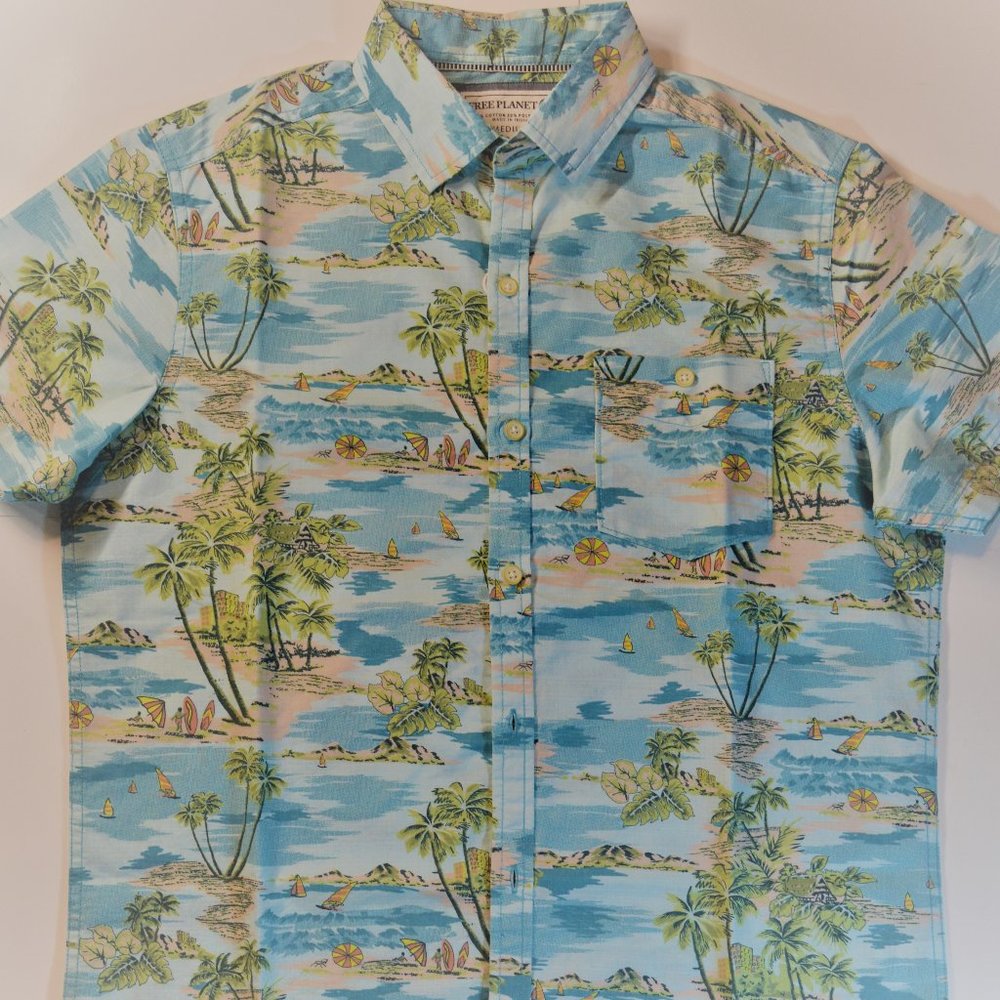 MEN'S Free Planet Size M Beach Theme Shirt